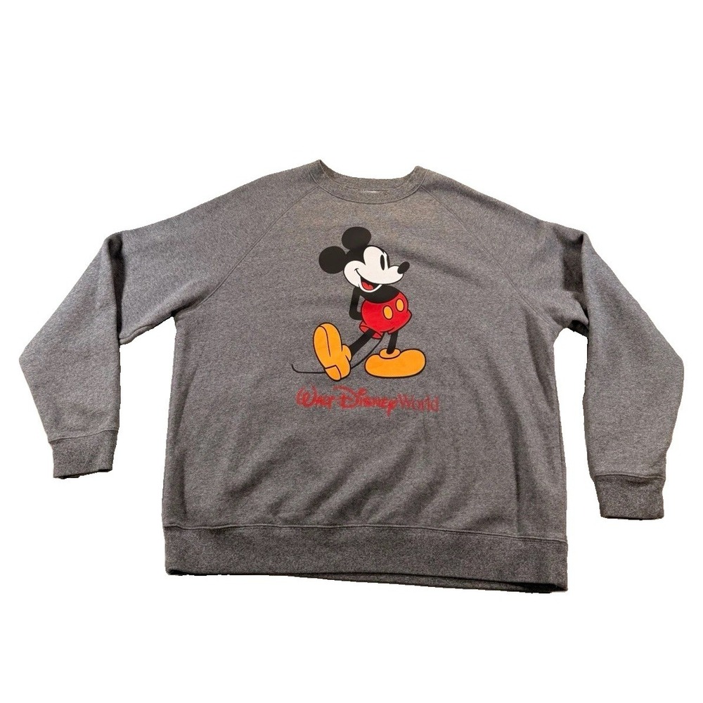 Disney Walt Disney World Mickey Mouse Crewneck Fleece Pullover Sweatshirt 2XL